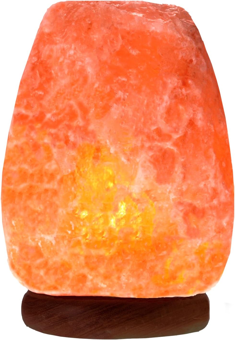 Natural Himalayan Salt Lamp on Solid Wood Base | to Purify Air & Set Relaxing Mood | Dual Voltage (AC 230V/110V), UL Listed, 6' Cord & Dimmer Switch, 8-10 lbs