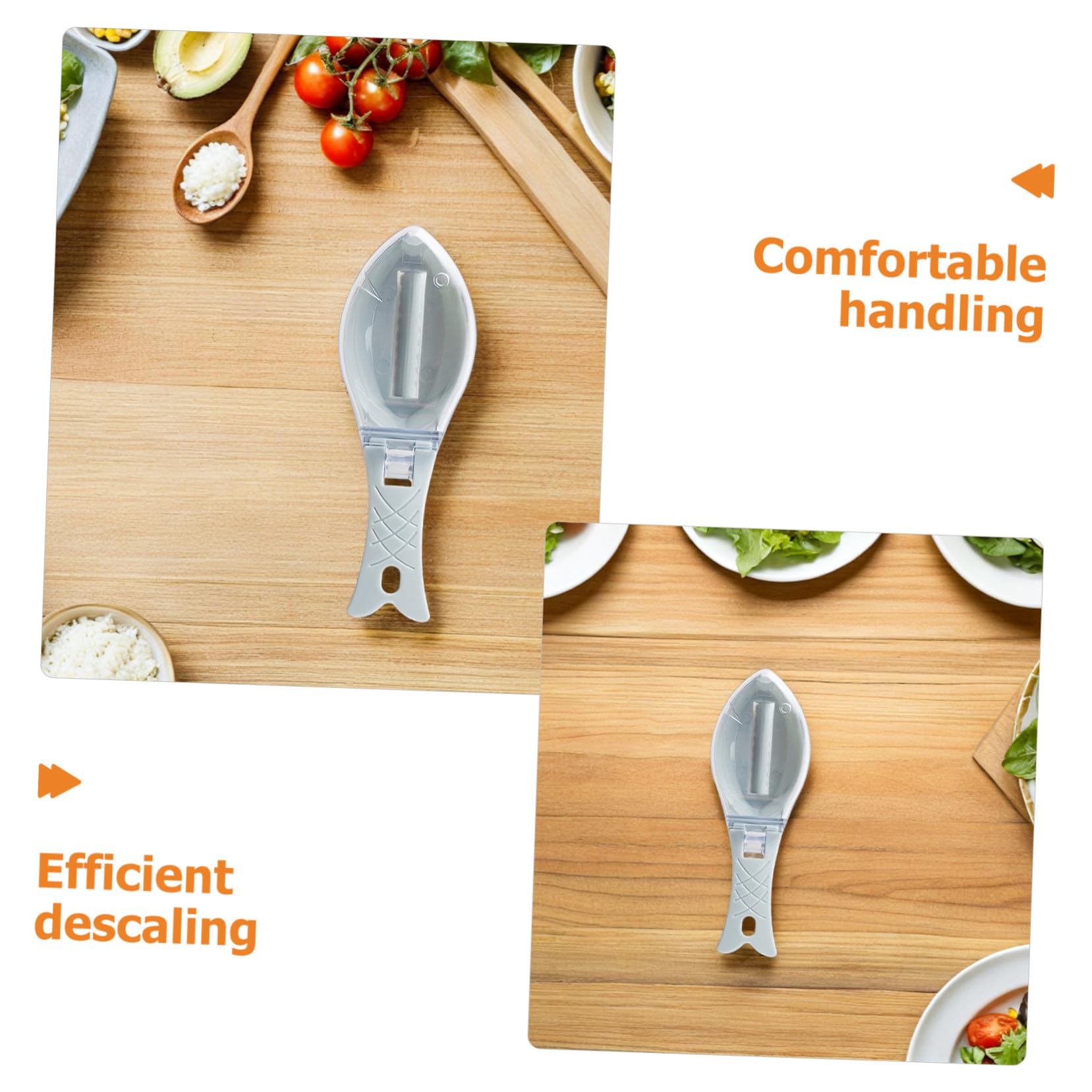 GLEAVI 10 Pezzi Rimuovi Squame Pesce Manuale con Coperchio Raschietto Ergonomico per Cucina Domestica e Ristoranti Strumento Efficiente per Pulizia e Conservazione della qualità della