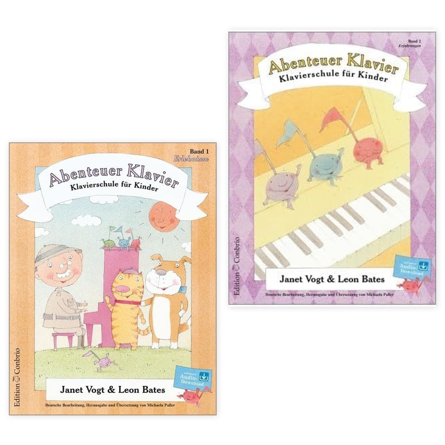 Avventura Pianoforte Band 1 + 2 Band principale, esperienze + esperienze, scuola di pianoforte per bambini, Janet Vogt/Leon Bates, ISBN 9783909415267 + 9783909415274, matita soundman per pianoforte