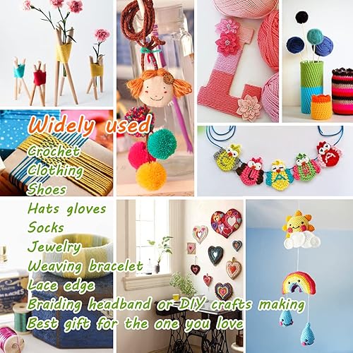 Miniatura 7 de Azul real degradado suave 20 coloresHilo de ganchillo clásico, paquete de 20