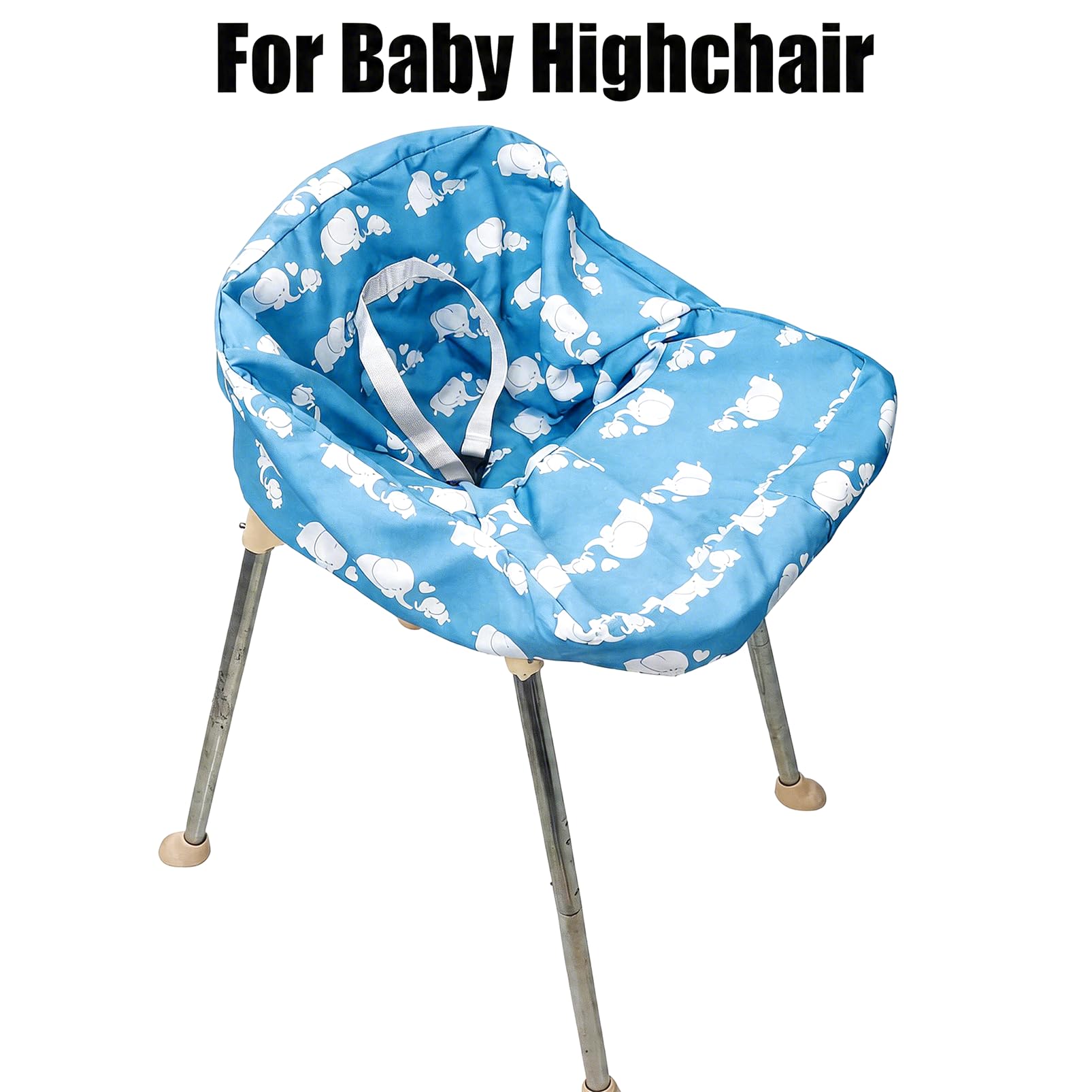 Funda portátil para carrito de la compra | Fundas para silla alta y carrito de comestibles para bebés, niños, bebés y niños pequeños, incluye bolsa de transporte gratis (simple elefante azul)