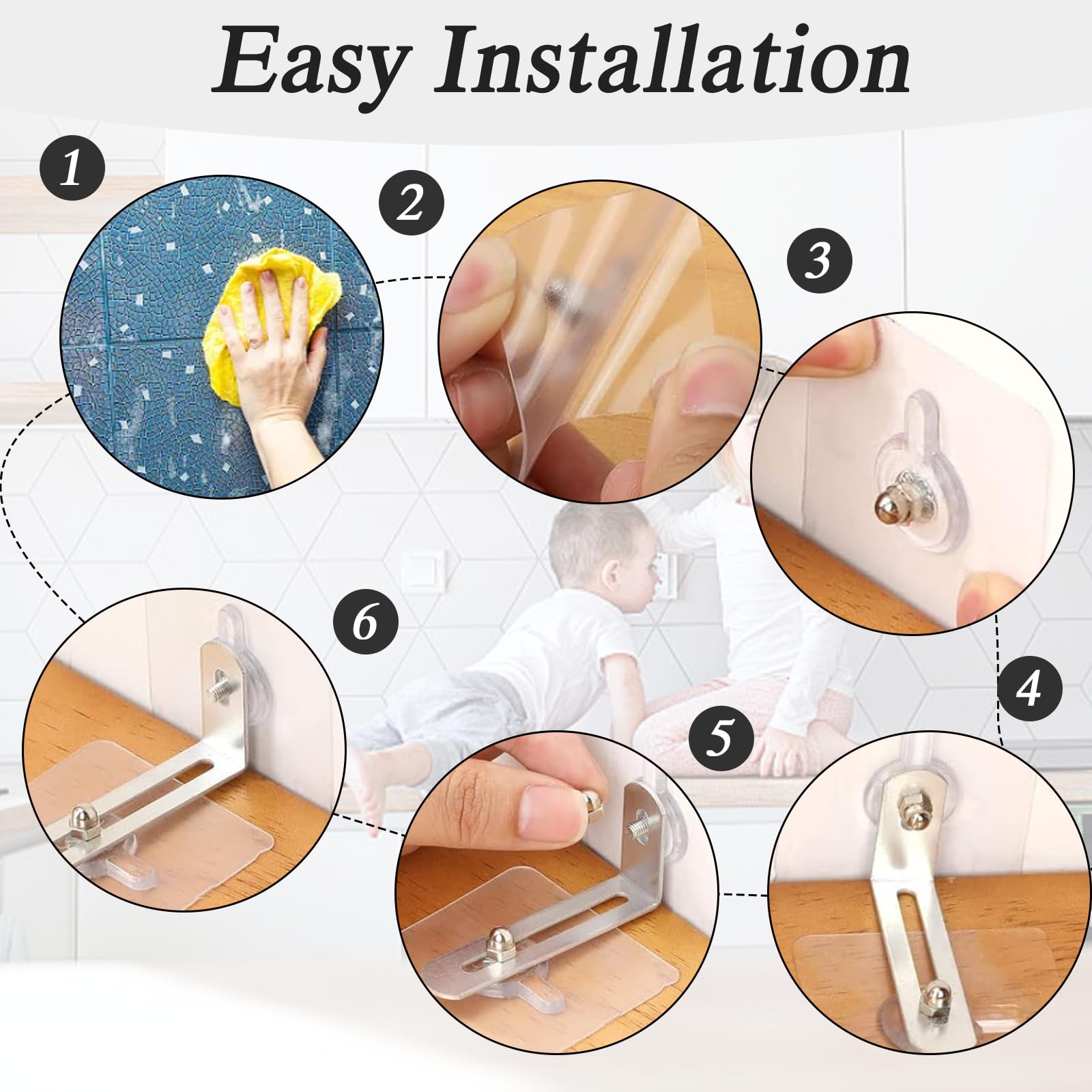Anclajes de pared para muebles a prueba de bebés, 12 anclajes de pared para muebles a prueba de bebés, anclajes de pared adhesivos para muebles, anclajes de pared sin taladro, anclajes de muebles sin