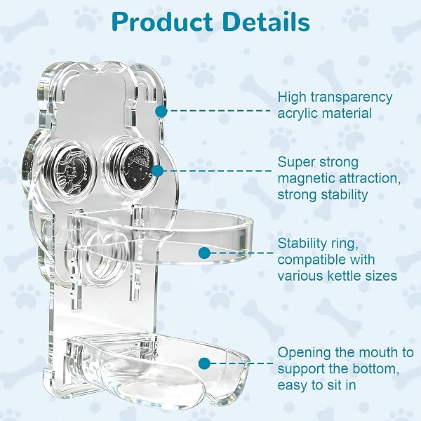 Bouteille d'eau pour Hamster avec stents magnétiques,Bouteille d'eau pour Hamster avec Support,Distributeur d'eau pour Hamsters syriens Nains,gerbilles,Souris,Rats,Degus,125ML - 3