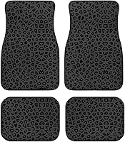 Vista 10 de Yewattles - Set de 4 alfombrillas para auto con estampado de rosa roja, delanteras y traseras, antideslizantes, ajuste universal para sedán