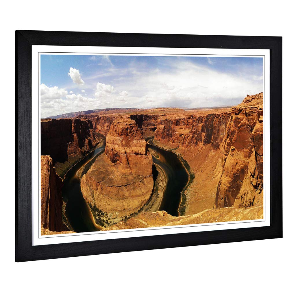 Big Box Art Framed Print of Landscape Horseshoe Bend Canyon Arizona USA Design | Wall Art Picture | Home Decor for Kitchen, Living Room, Bedroom, Hallway, Black, A2 / 24.5x18 Inch / 62x45cm