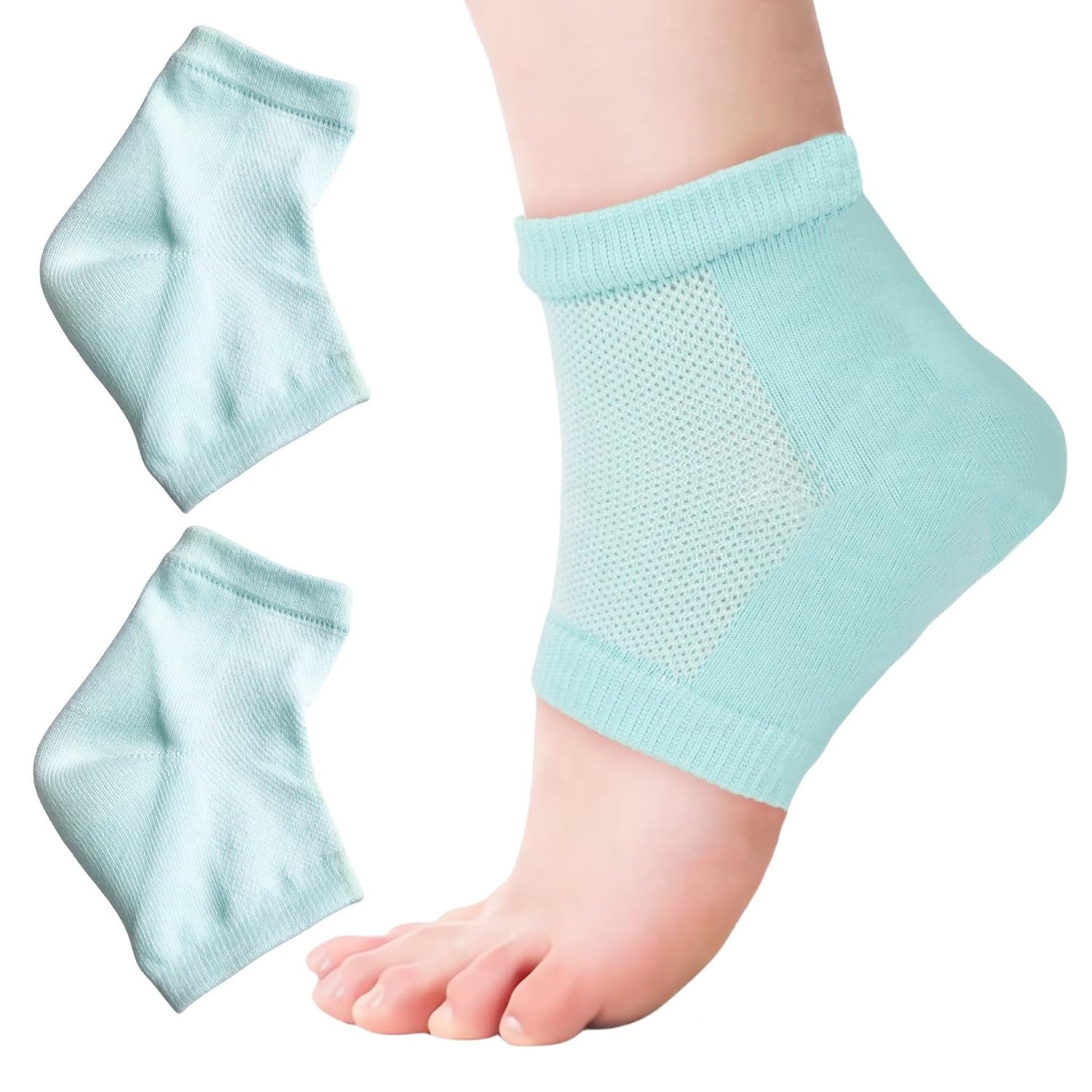 Correa de talón de gel para niños con sensibilidad al talón de enfermedad grave, fascitis plantar, talla de niños 3-7/talla de mujer 5-9 (1 par)