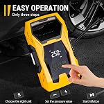 CARSUN AC/DC Gonfleur de pneus Portable Air Compresseur, double puissance pour la maison 110V AC et de voiture 12V DC Air Pompe avec jauge de pression, arrêt automatique, pompe à pneus pour moto de voiture et autres pneumatiques
