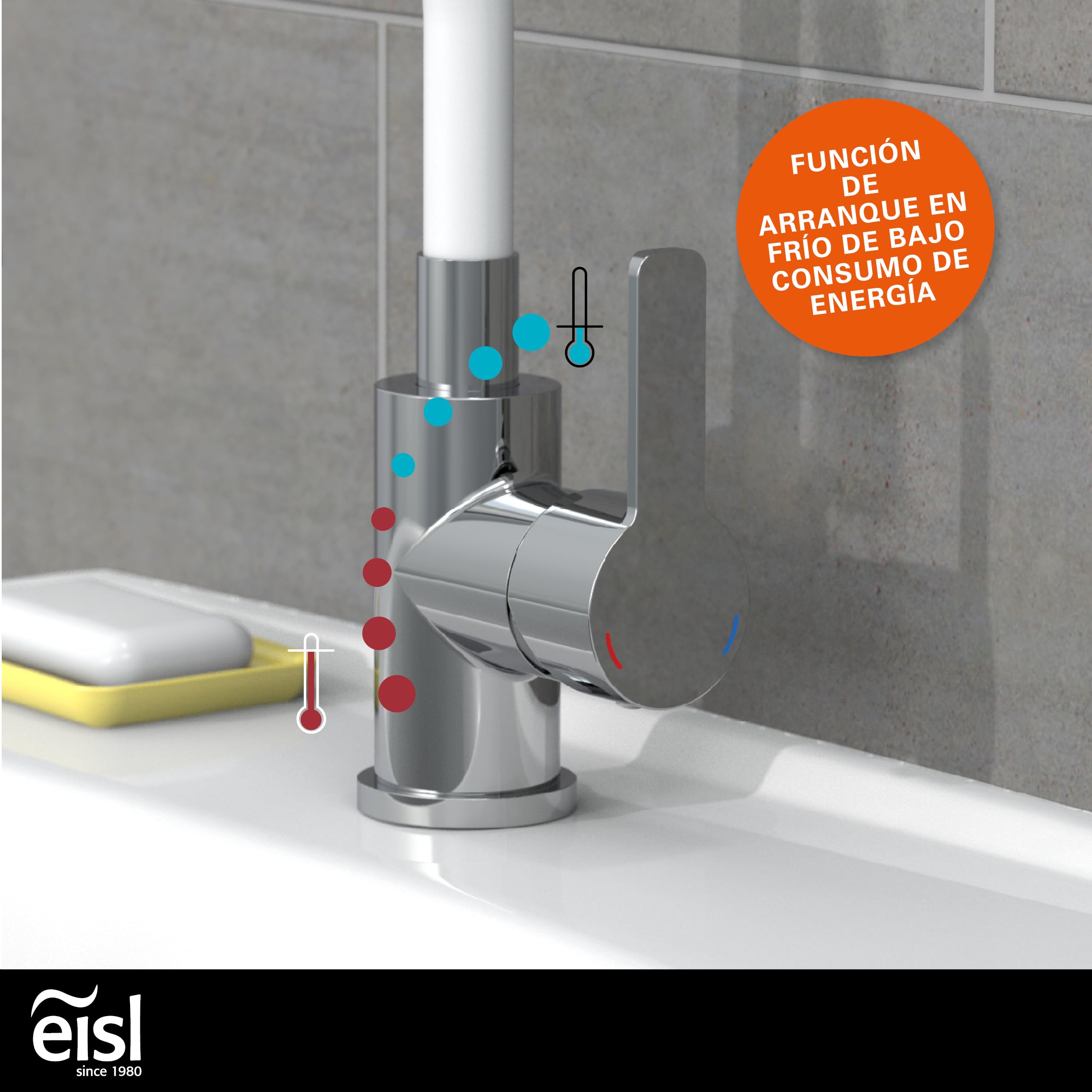 EISL FLEXO NI075FLCRW - Grifo para lavabo (caño flexible, color blanco)