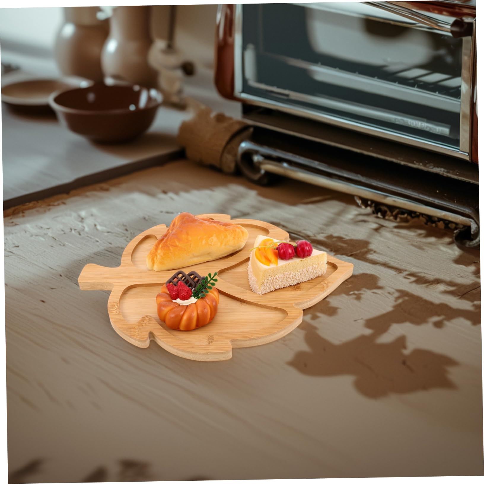 Plateau de Service Compartimenté, en Bois Feuille