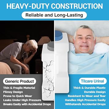 Tilcare Portable Urinals for Men Spill Proof Nighttime Glow in The Dark Lid- 3000 ml/101 Oz, Pee Bottles for Men, Urine Bottle for Men, Male Urinal Spill Proof, Pee Cup, Mens Urinal Bottle, Pee jug