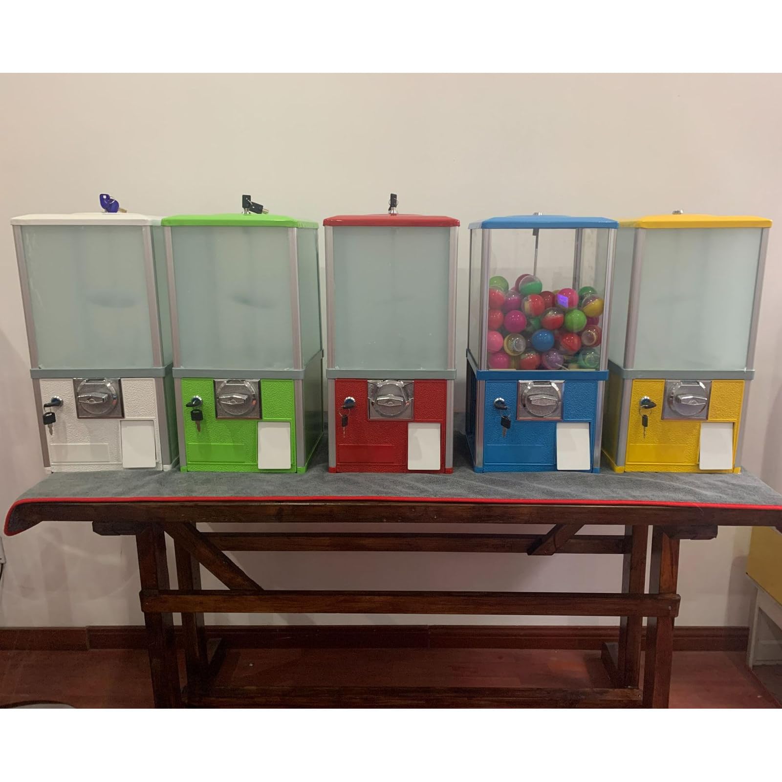 Macchina commerciale per caramelle gommose, distributore automatico di capsule per negozi al dettaglio, distributore automatico di palline rimbalzanti per capsule rotonde per negozi di giochi,Red