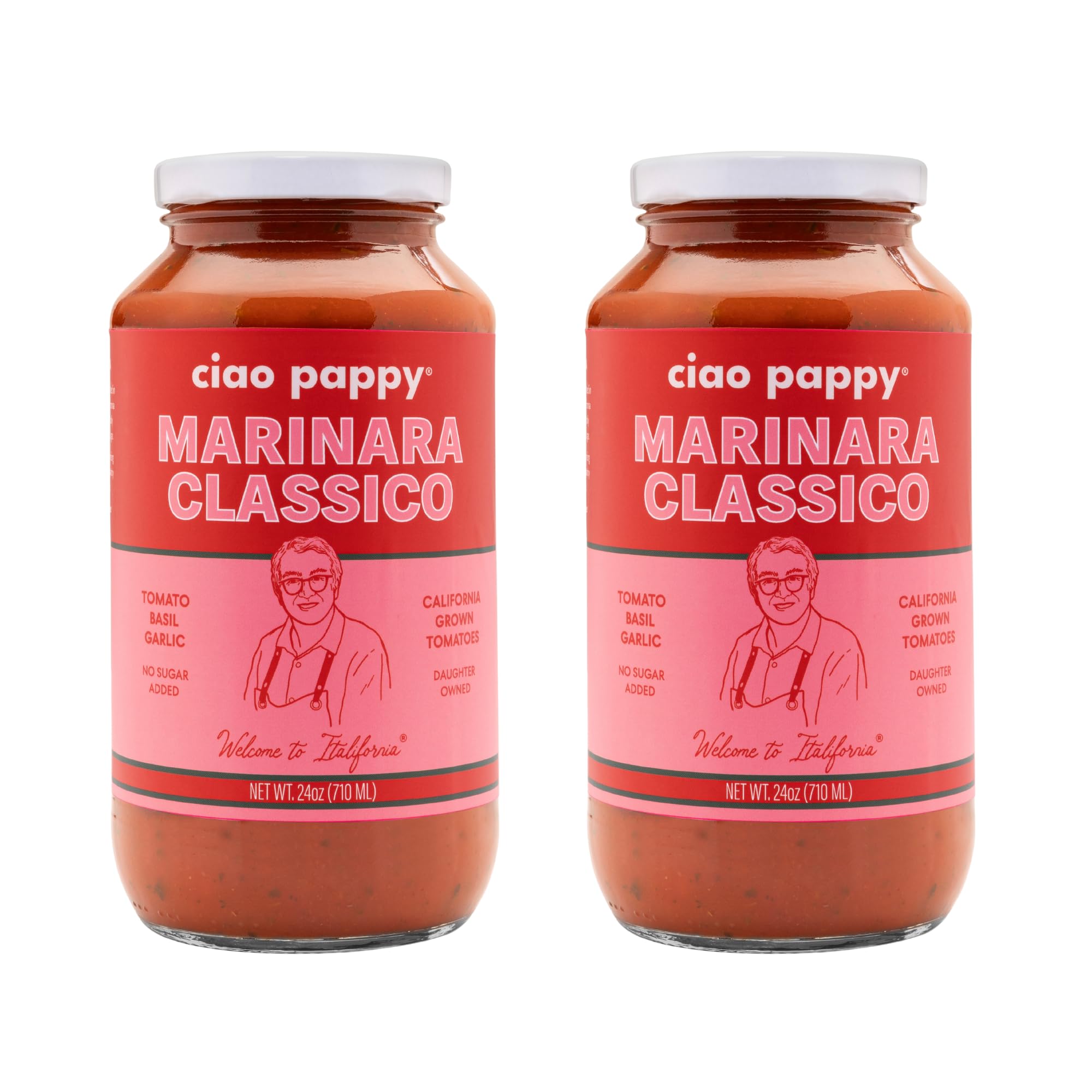 Ciao Pappy Marinara Classico Pasta Sauce - Authentic Italian Taste - Vegan Tomato Pasta Sauce w/ Garlic & Basil - Non-GMO - No Sugar Added - Low Carb