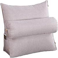 Vista 15 de Almohada de cuña para dormir después de una cirugía, almohada de lectura con soporte ajustable para el cuello para cama, sofá, cojín de espalda