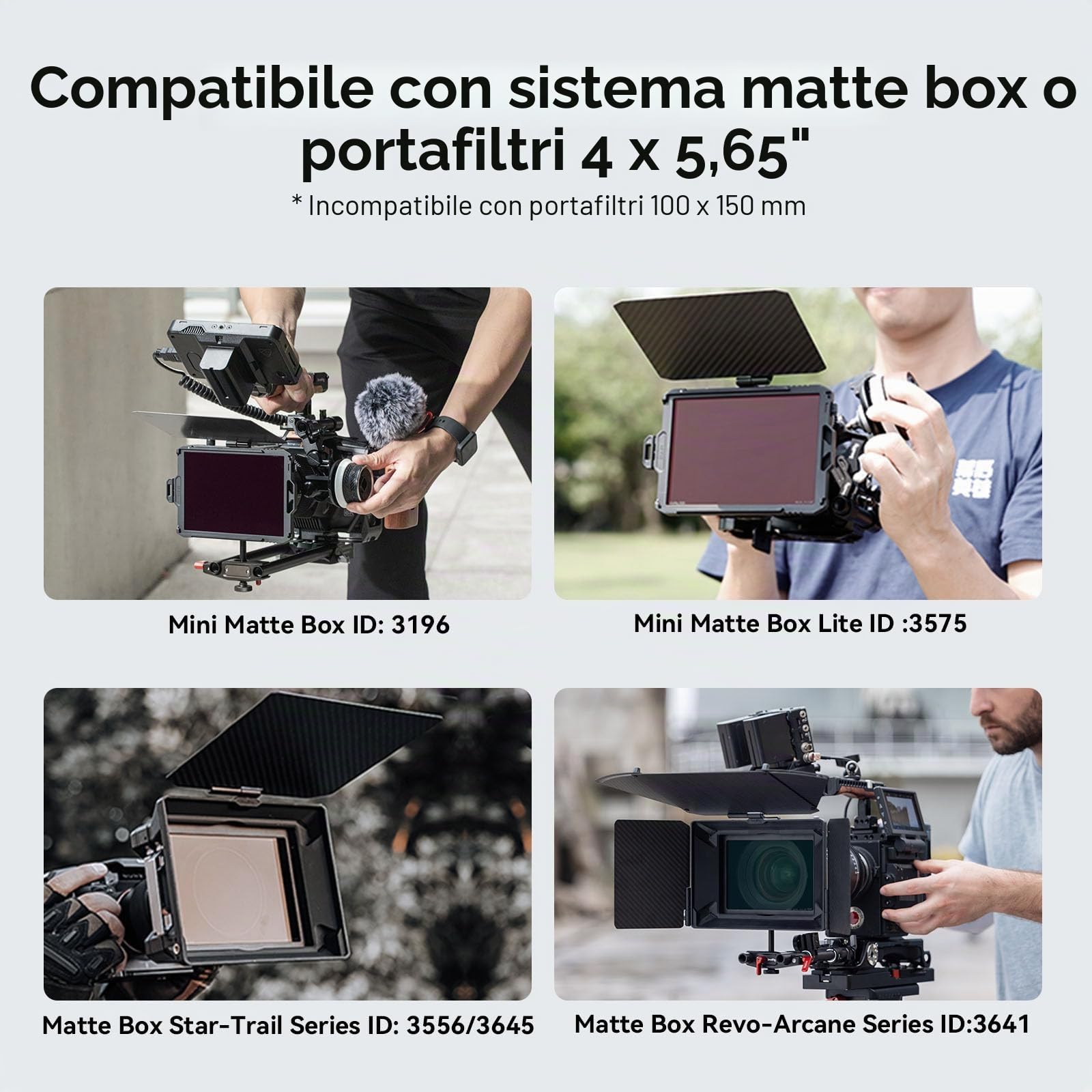 SMALLRIG Filtro 4 x 5,65" ND 1,8 (6 stop), Filtro Quadrato a Densità Neutra, Vetro Ottico B270 con Rivestimento Multistrato Spesso 4 mm, Trasmissione della Luce 1,56% per Riprese all'Aperto - 4227
