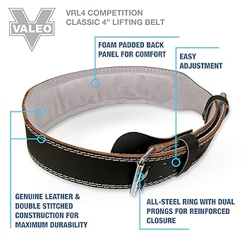 ウェイトトレーニングベルト　valeo Amazon | Valeo 4インチ パッド入り レザーリフティングベルト