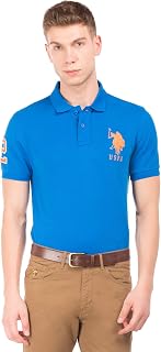U.S. Polo ASSN. Men Cotton Solid Regular Fit Polo Shirt Price In India