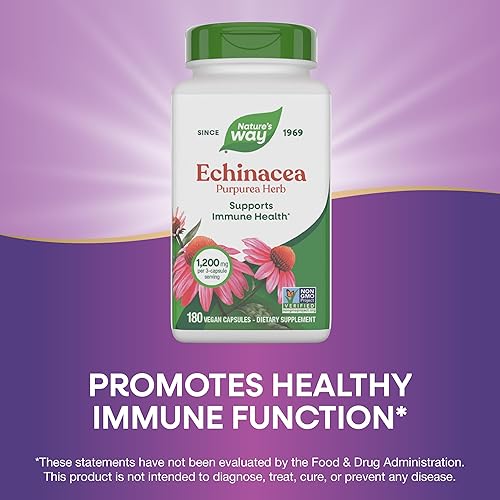 Miniatura 4 de Nature's Way Echinacea Purpurea, 1,200 mg por porción, 180 VCaps