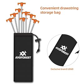 20+2PCS Tent Stakes Heavy Duty Camping Stakes,AVOFOREST 9.8Inch Non-Rust Metal Tent Pegs Ground Stakes Tent Spikes Camping,Garden,Hiking Orange