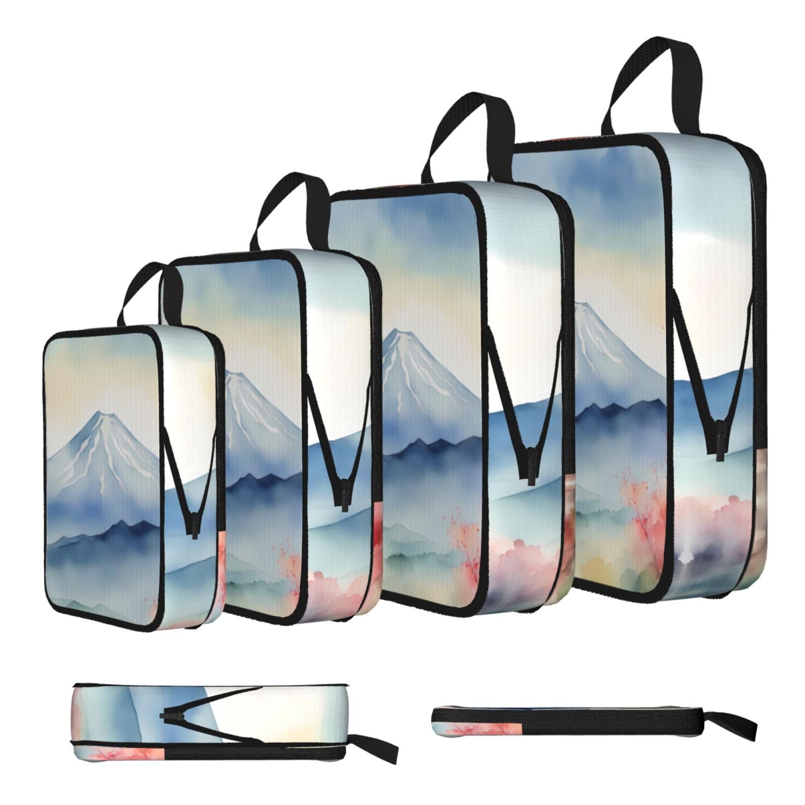 Beautiful Mt. Fuji print Compression Packing Cubes 4 Piece Set