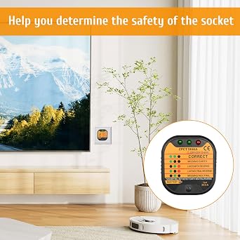 Socket Tester UK Rcd GFCI Plug Socket Tester with LCD Display 220-250v Circuit Polarity Voltage Detector Plug Tester Soc ket UK Electric Soc ket Tester UK Plug for Power Plug Wiring Detection