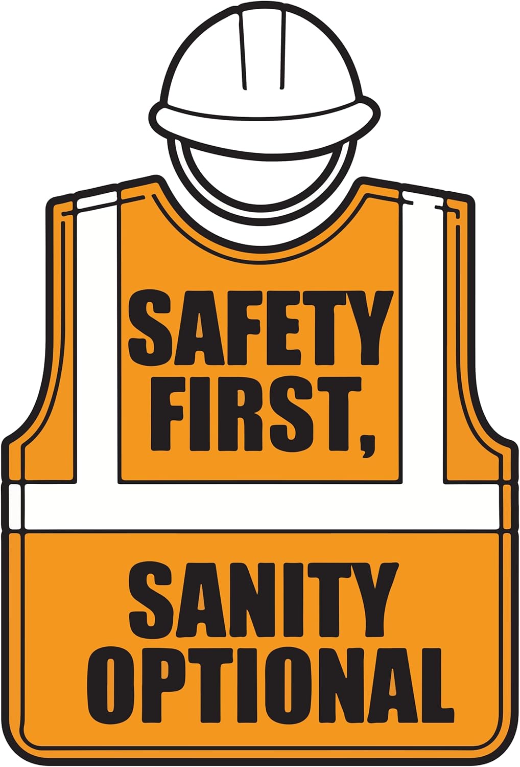 Construction Worker Funny Stickers, Hard Hat Helmet Decals - Weatherproof Stickers and Decal, for Helmet Label Funny (Safety)