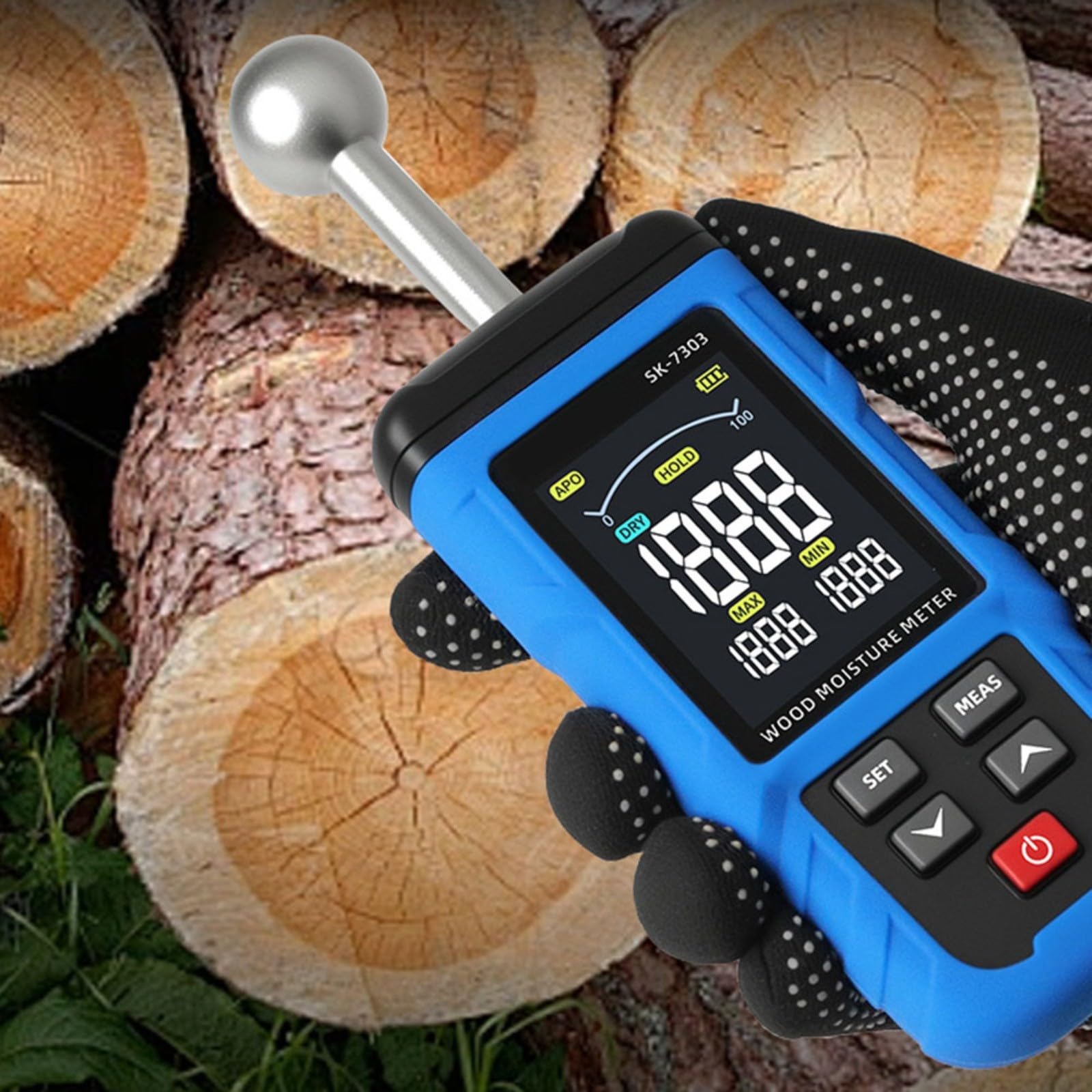 Medidor de humedad, madera no destructiva y probador de humedad de pared con alto para la inspección de edificios, herramienta de inducción digital portátil para contratistas