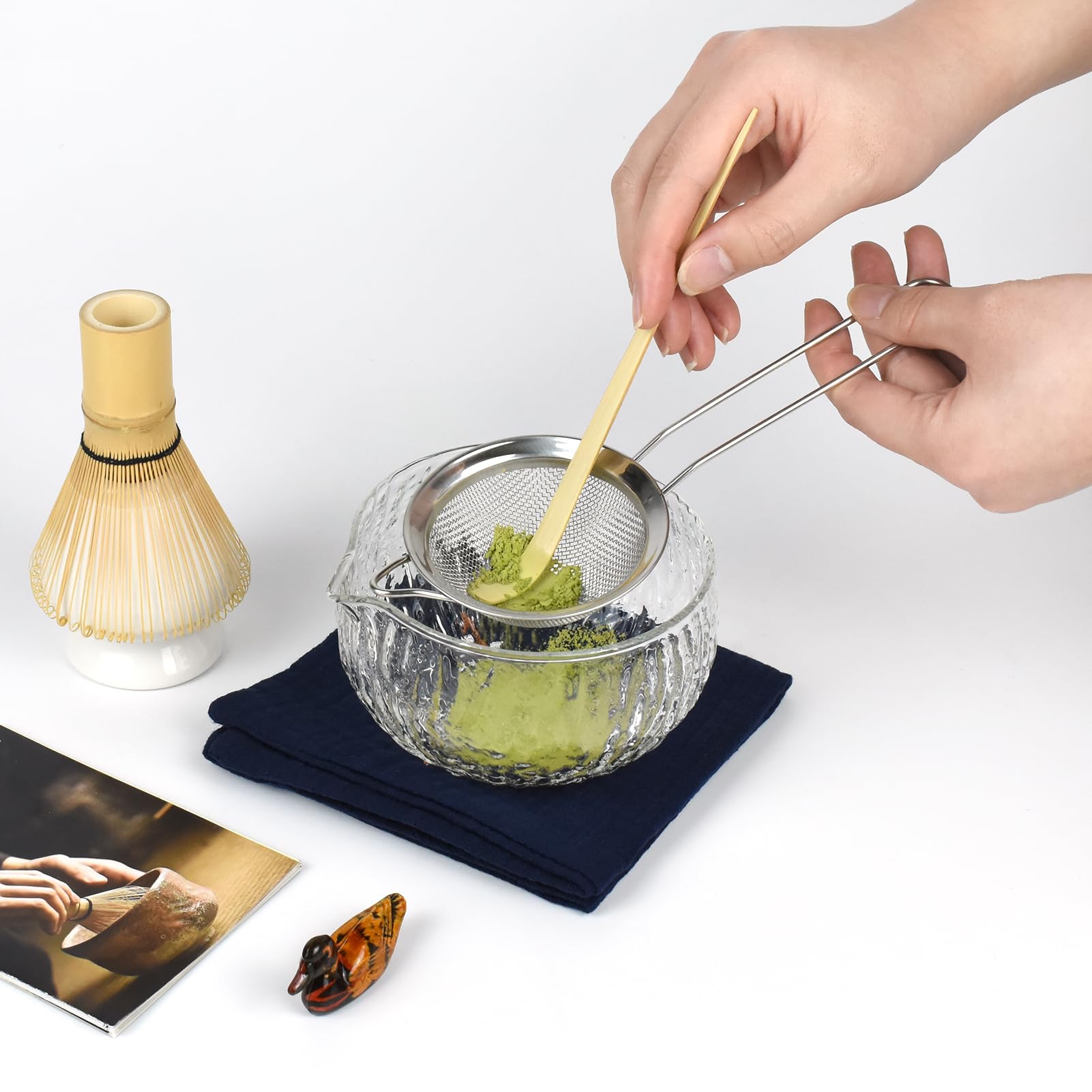 Set Da Tè Matcha Giapponese 9 Pezzi - Ciotola Con Beccuccio, Frusta Bambù, Accessori Cerimonia - Foto 7