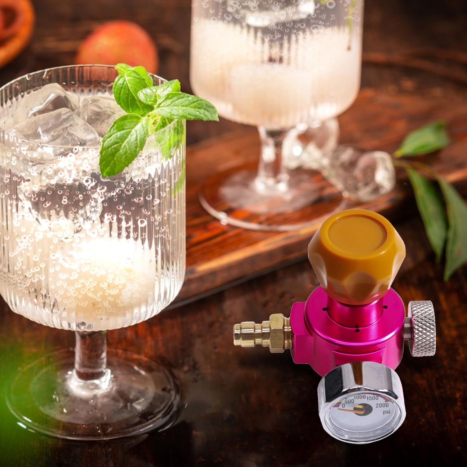 Adattatore rapido CO2 per acqua gassata, compatibile con Sodastream Duo/Terra/Art, adattatore per trasferimento bottiglie di CO2 con manometro da 2000 psi