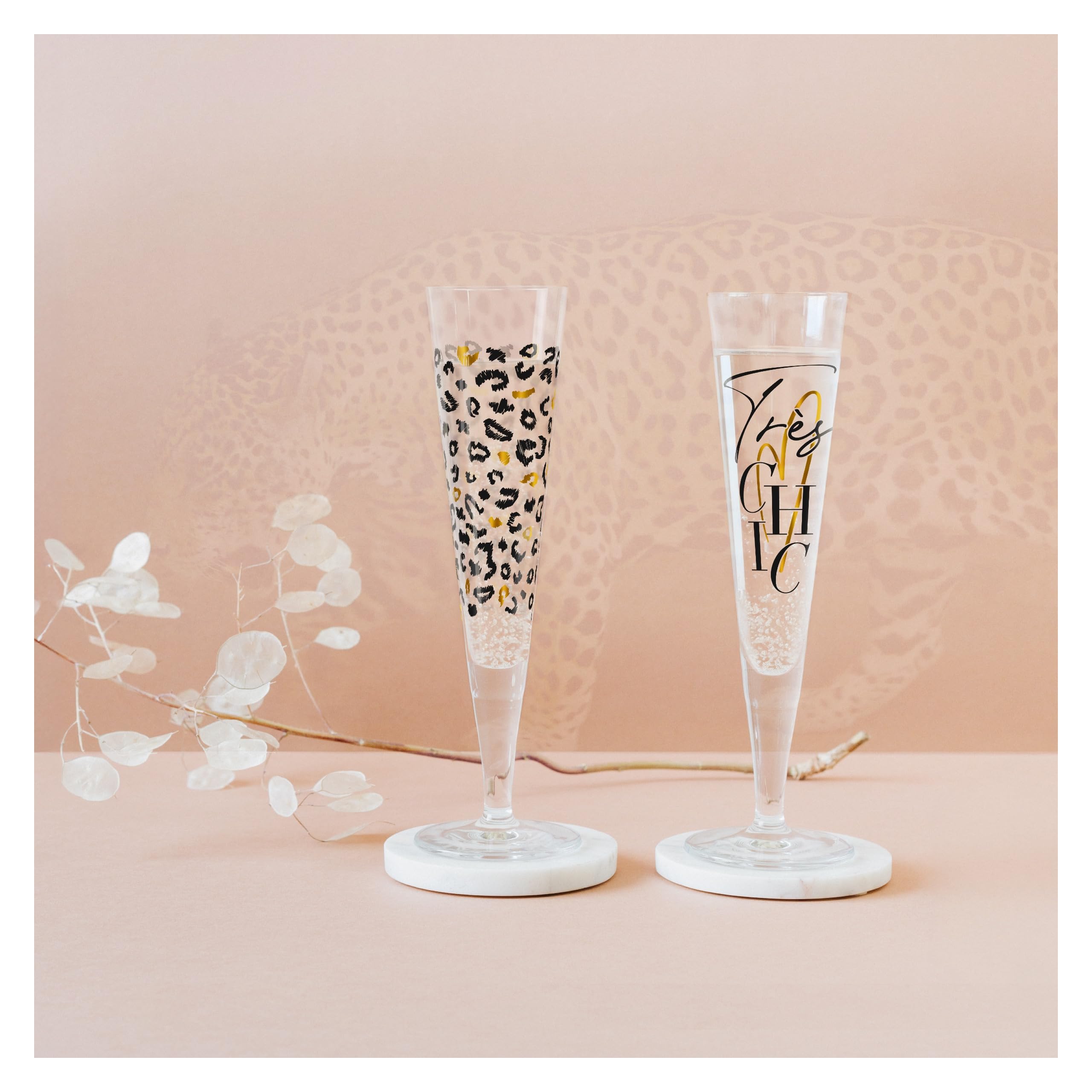 RITZENHOFF 8114001 Fashion Flûte à champagne 200 ml – Motif cœur doré – Fabriqué en Allemagne