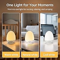 Vista 9 de JolyWell Luz nocturna para niños, luz nocturna de bebé con máquina de sonido, luz nocturna RGB para guardería, atenuación continua, control táctil