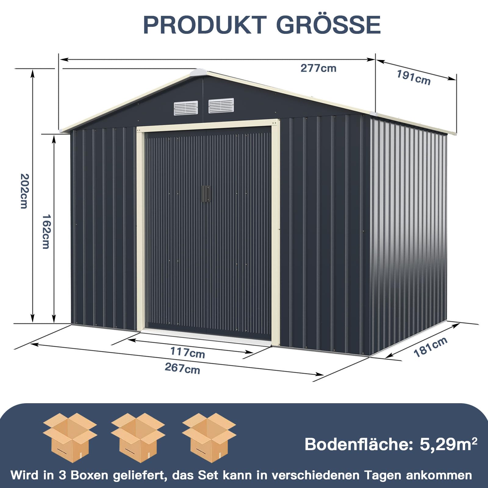 GOPLUS Gereedschapsschuur met raam