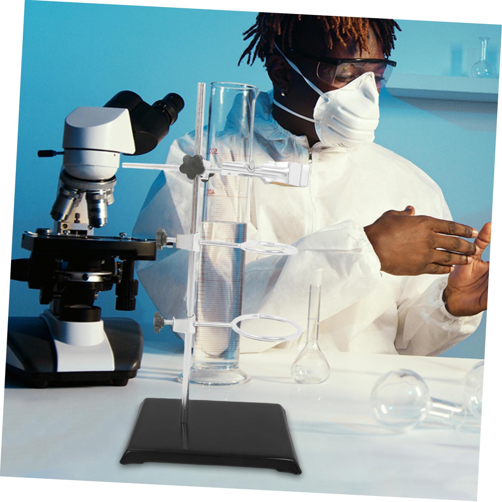 ABOOFAN Soporte De Anillo Para Tubos De Ensayo Soporte De Laboratorio De Hierro Abrazadera Para Vaso De Precipitados Para Química Mesa Material Resistente