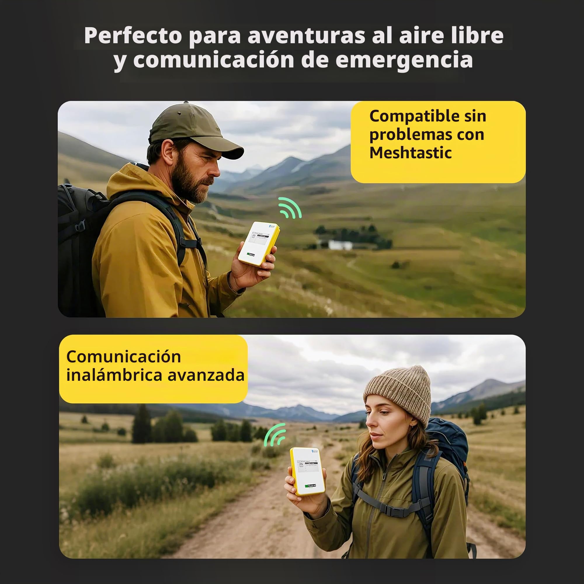 Heltec MeshPocket Qi2 - Cargador inalámbrico magnético con LoRa y E-Ink Meshtastic compatible para emergencias al aire libre (5000 mAh, gris)