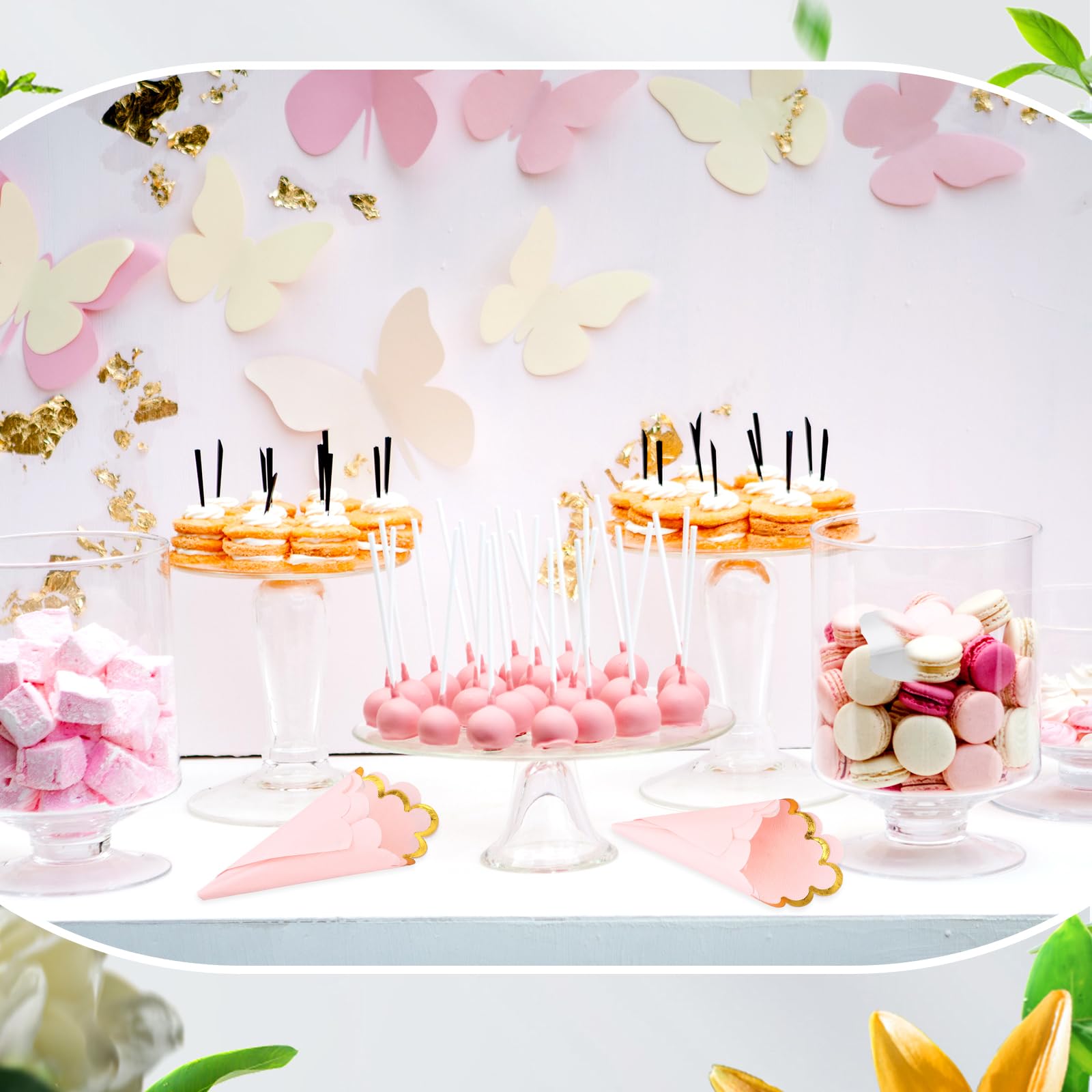 50 servilletas de cóctel festoneadas con borde de lámina dorada, servilletas desechables gruesas, servilletas de papel pastel, servilletas de fiesta, servilletas de bebidas para boda, cena,