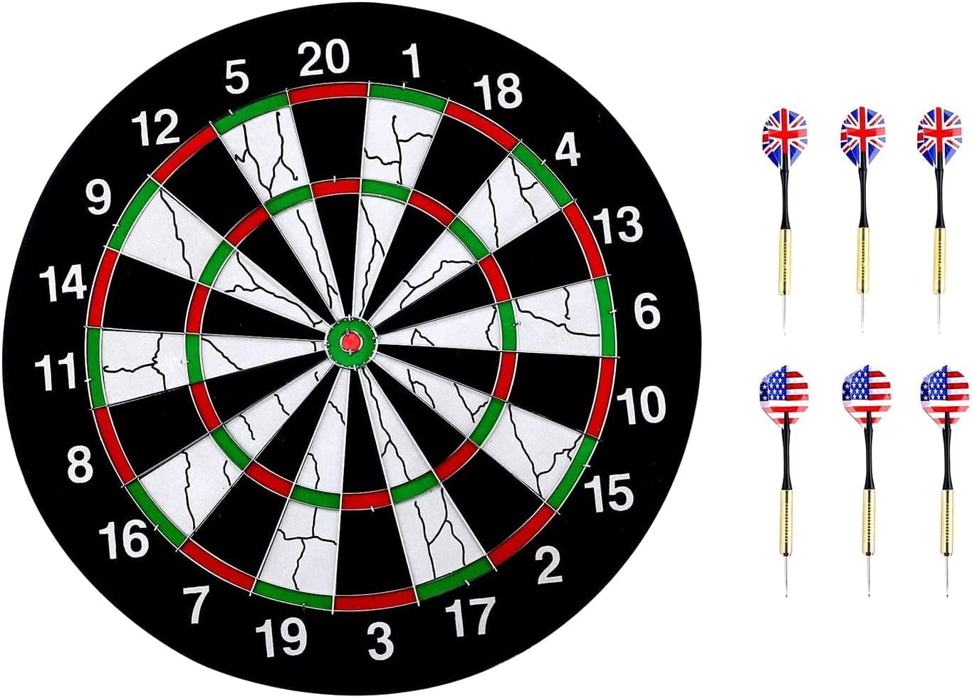 ULTIMAX Professional Dartboard with 6pcs Dart Flights for Leisure Sports and Games Indoor Game and Party Games Darts, Sports Gifts for Kids and Adults