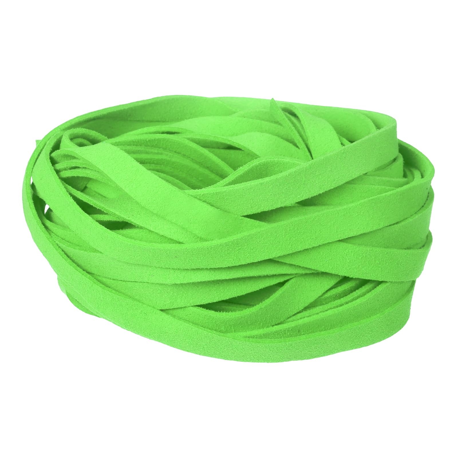 sourcing map 10Pcs 1m x 10mm Flat Leather String Cord, 1.4mm Thick Craft Suede Ribbon Braiding Lacing Strips Thread Rope for DIY Leather Crafts Necklace Bracelet Collars Belts, Green