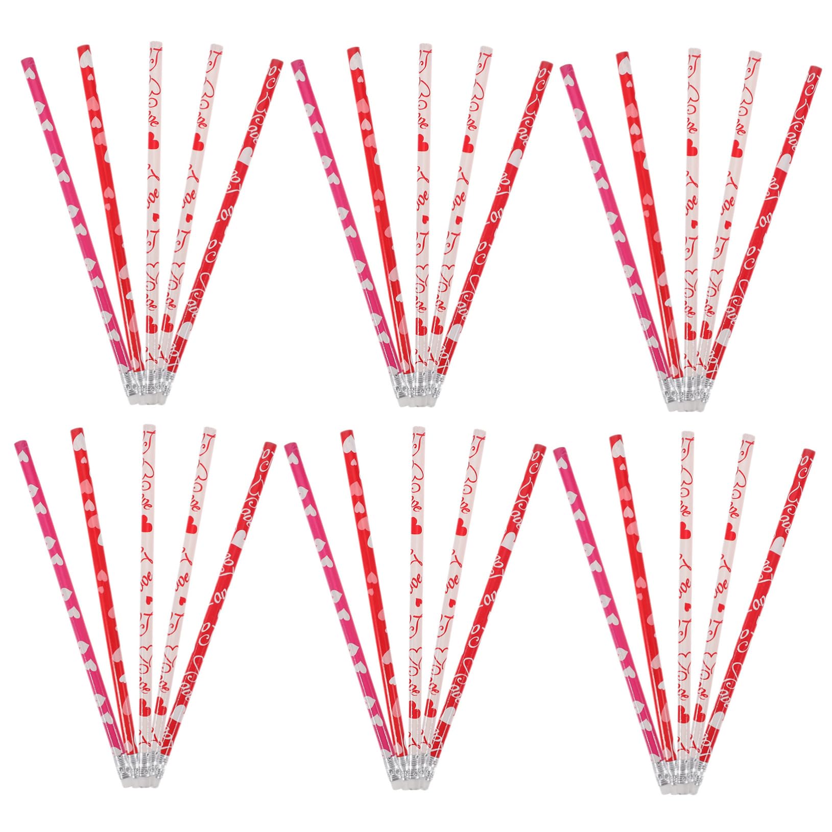 VILLCASE 5 Ensembles Crayon Saint Valentin Crayons De Golf Avec Gommes Aiguiseur Électrique Stylo De Croquis Approvisionnement Scolaire Faveur Étudiante Accessoires En Bois 50 Pièces * 5