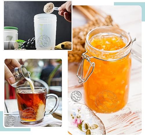 Miniatura 5 de Bolas agitadoras, bolas mezcladoras de alambre de acero inoxidable 304 para tazas agitadoras, fórmula de batidor de proteínas, metal de grado
