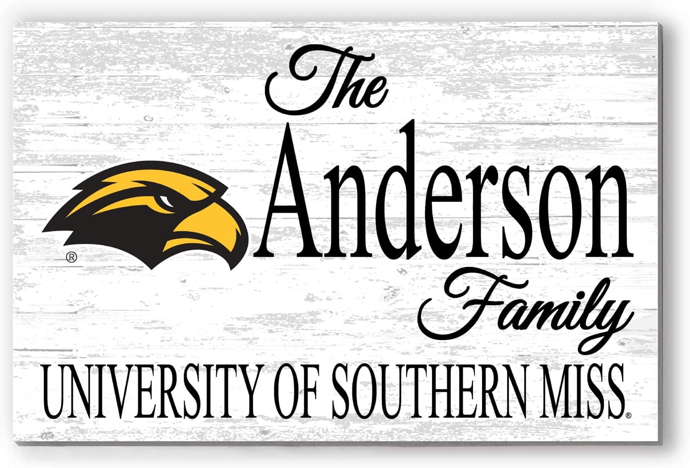 Southern Miss Name Sign Solid Wood for USM Family, Fans, Alumni, Students or Graduation