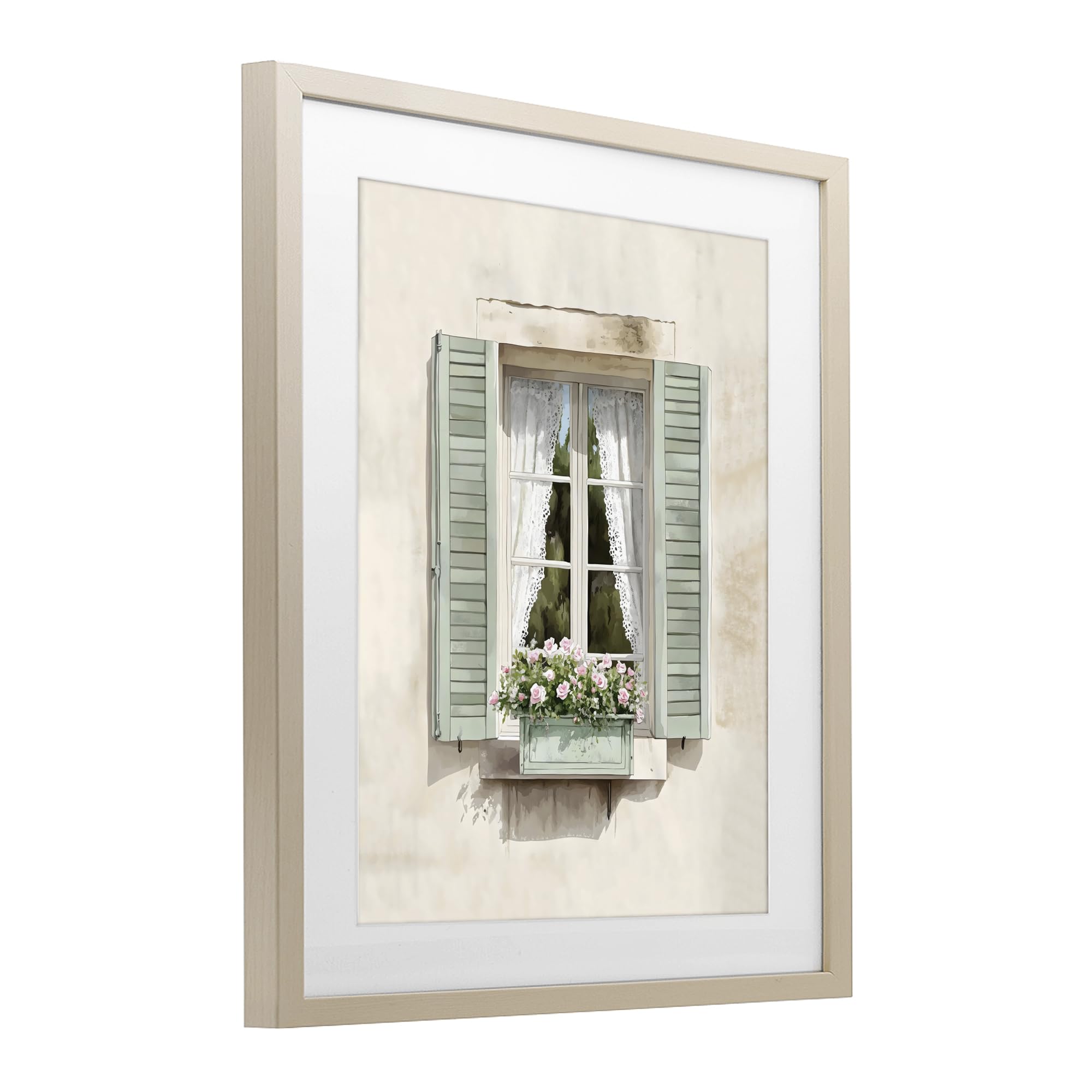 French Cafe - Tenda per finestra, 43,2 x 53,3 cm, stampa incorniciata sotto