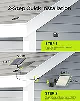 Vista 7 de JACKYLED - Luces de inundación con sensor de movimiento, 113 LED de luz blanca fría solares para exteriores, luces de seguridad LED impermeables