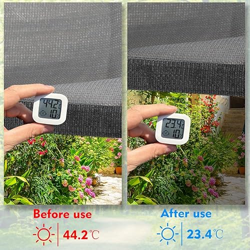 Miniatura 4 de 90% Tela de sombra para patio, jardín, pérgola, toldo con ojales (gris, 10 x 12 pies)