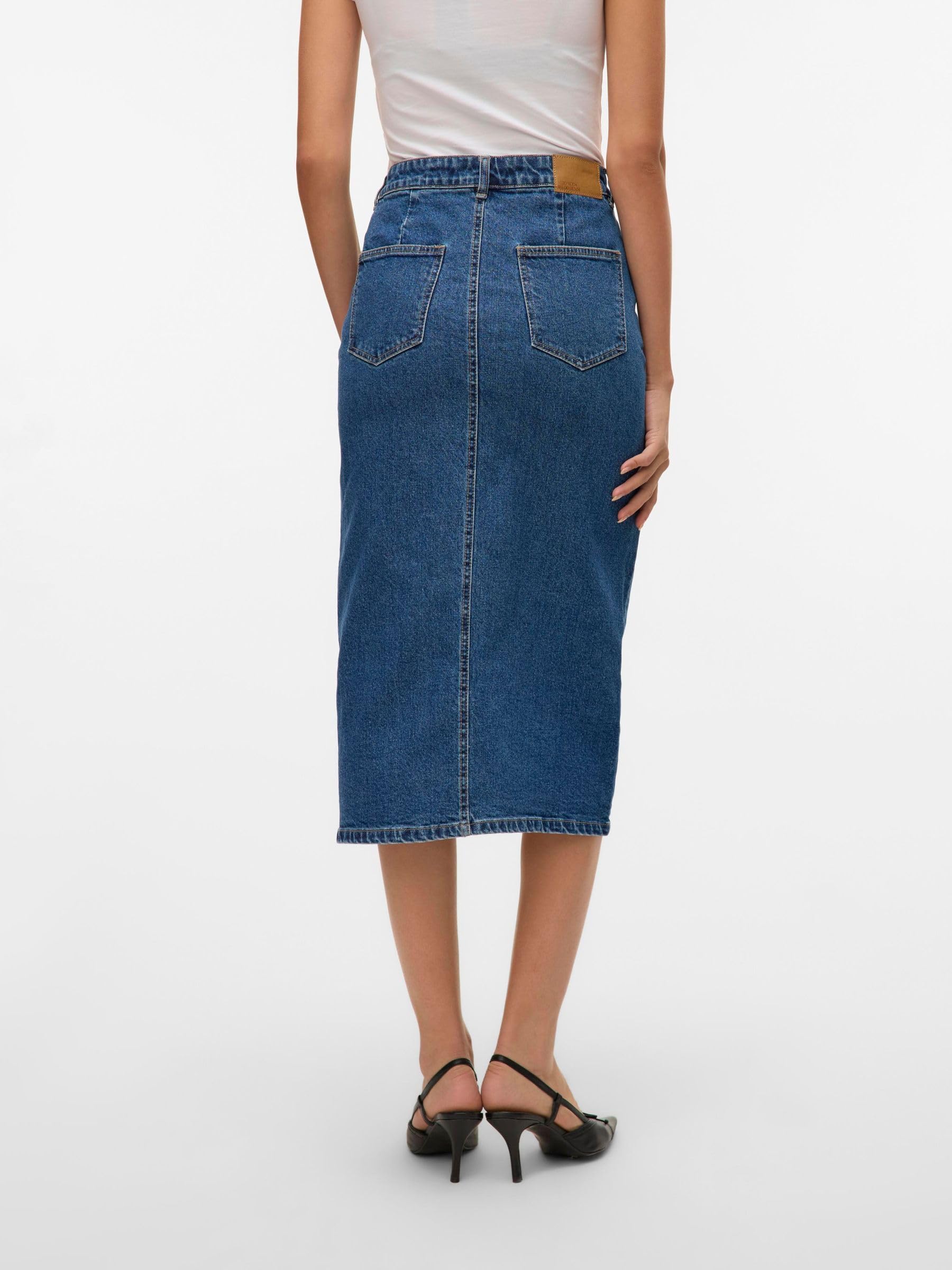 VERO MODA Denim Skirt VMVERI High Waist Midi Skirt