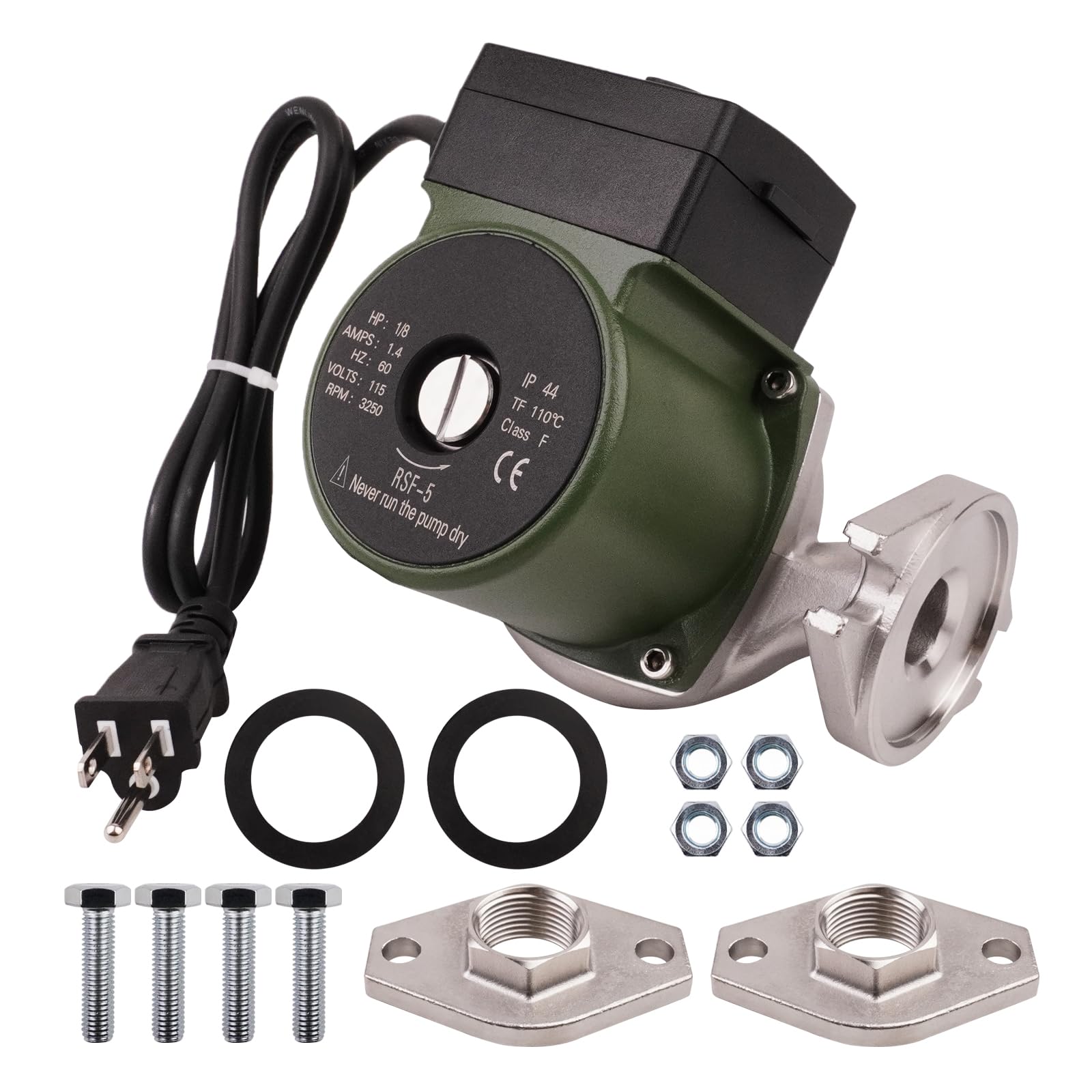 Pompe de circulation d'eau 009-SF5 1/8 HP 115V de remplacement pour circulateur à bride