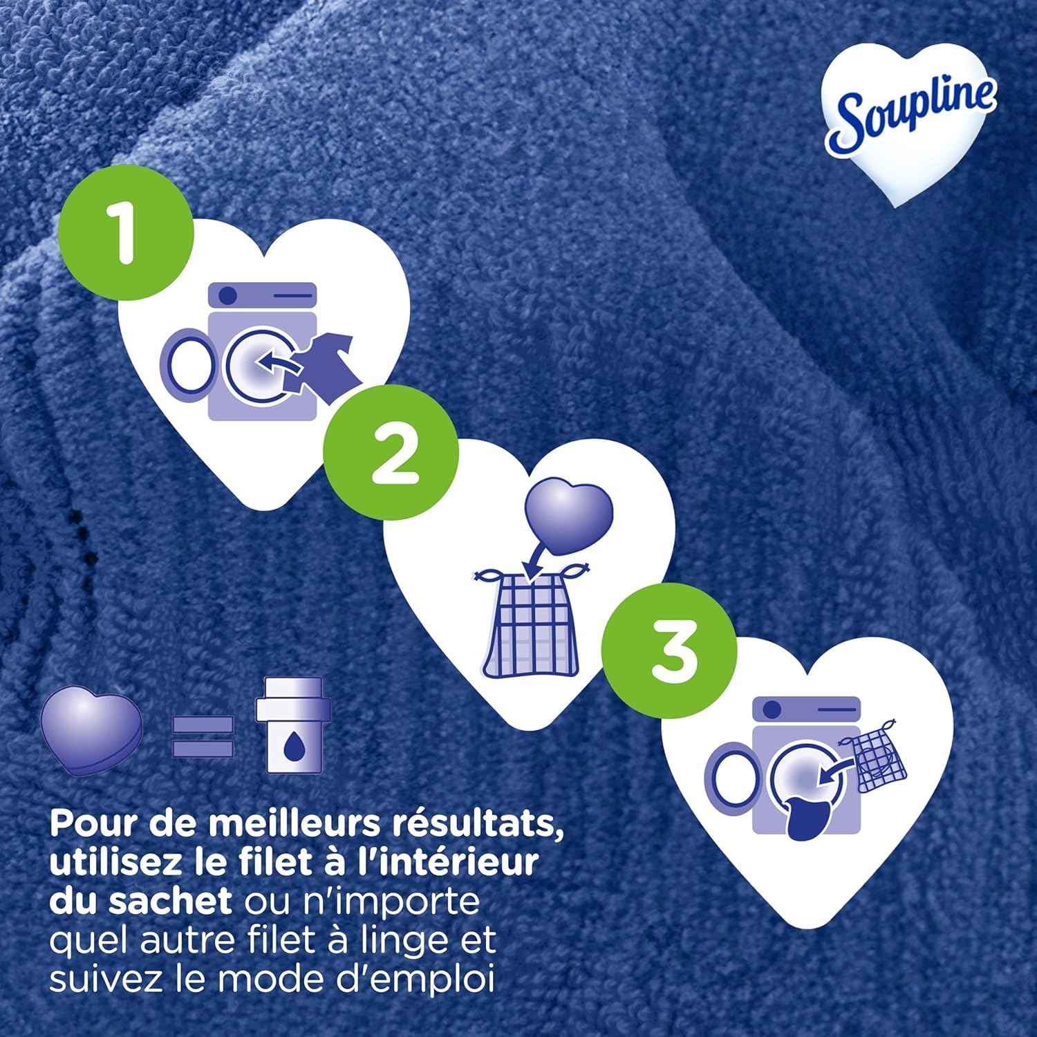 SOUPLINE Tablettes Adoucissantes Coeur Grand Air, Parfume le Linge de Maison, Douceur et Parfum Irrésistibles, Soupline Adoucissant Linge, Assouplissant Coeur 6x28 Tablettes = 168 Lavages