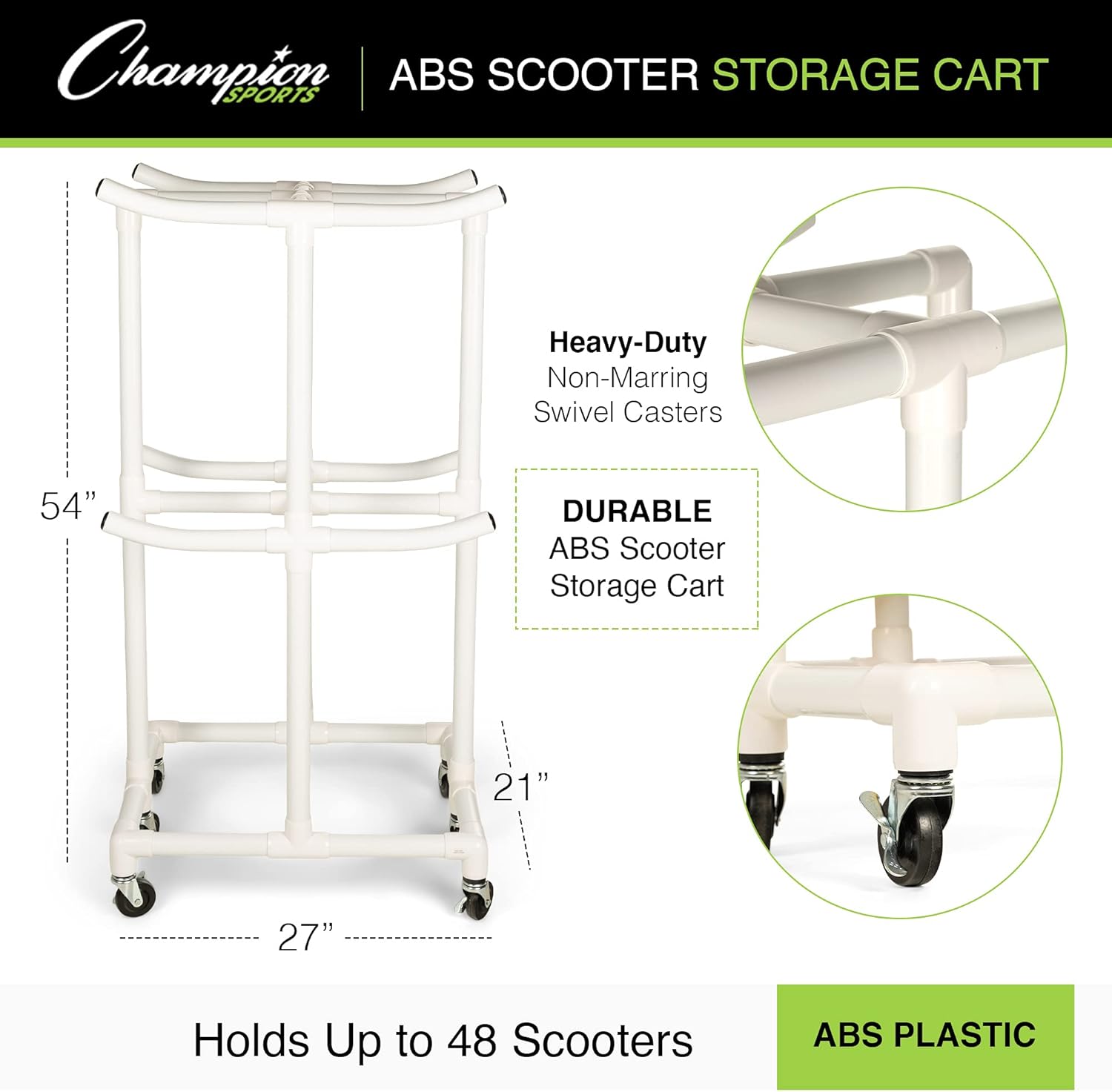 Champion Sports Durable ABS Scooter Storage Cart
