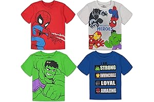 Ultra-Comfortable and Stylish Set of 4 Graphic T-Shirts for Toddler Boys
