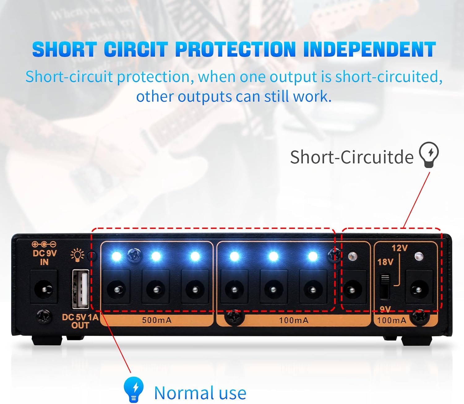 Diagram illustrating short circuit protection on JOYO JP-05