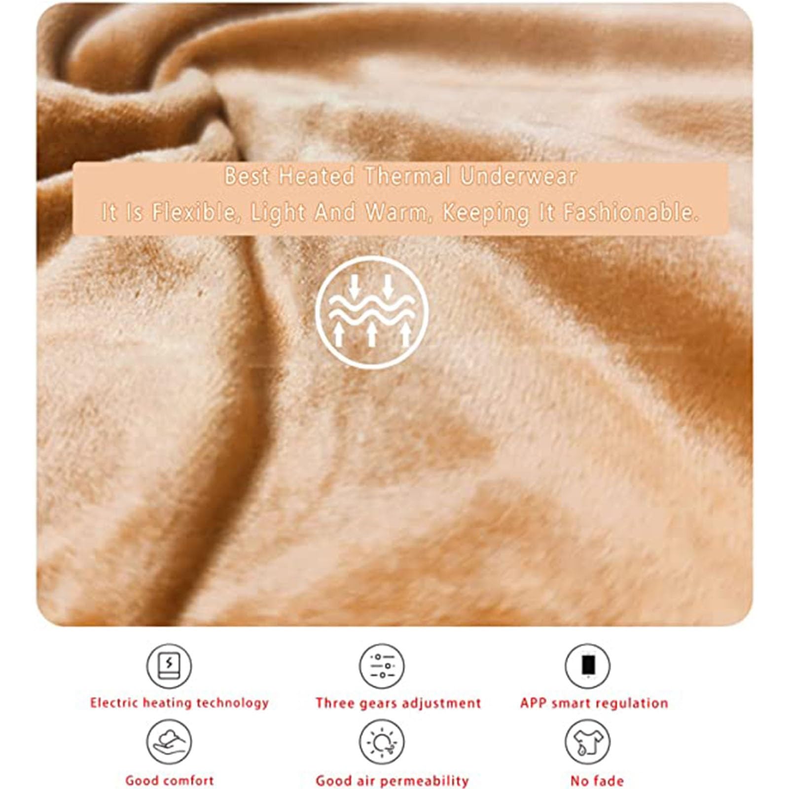 Conjunto de ropa interior con calefacción acogedora para mujer y hombre, 6 zonas con forro polar eléctrico con calefacción USB, pantalones calefactables de manga larga, camisetas con 3 niveles de cale