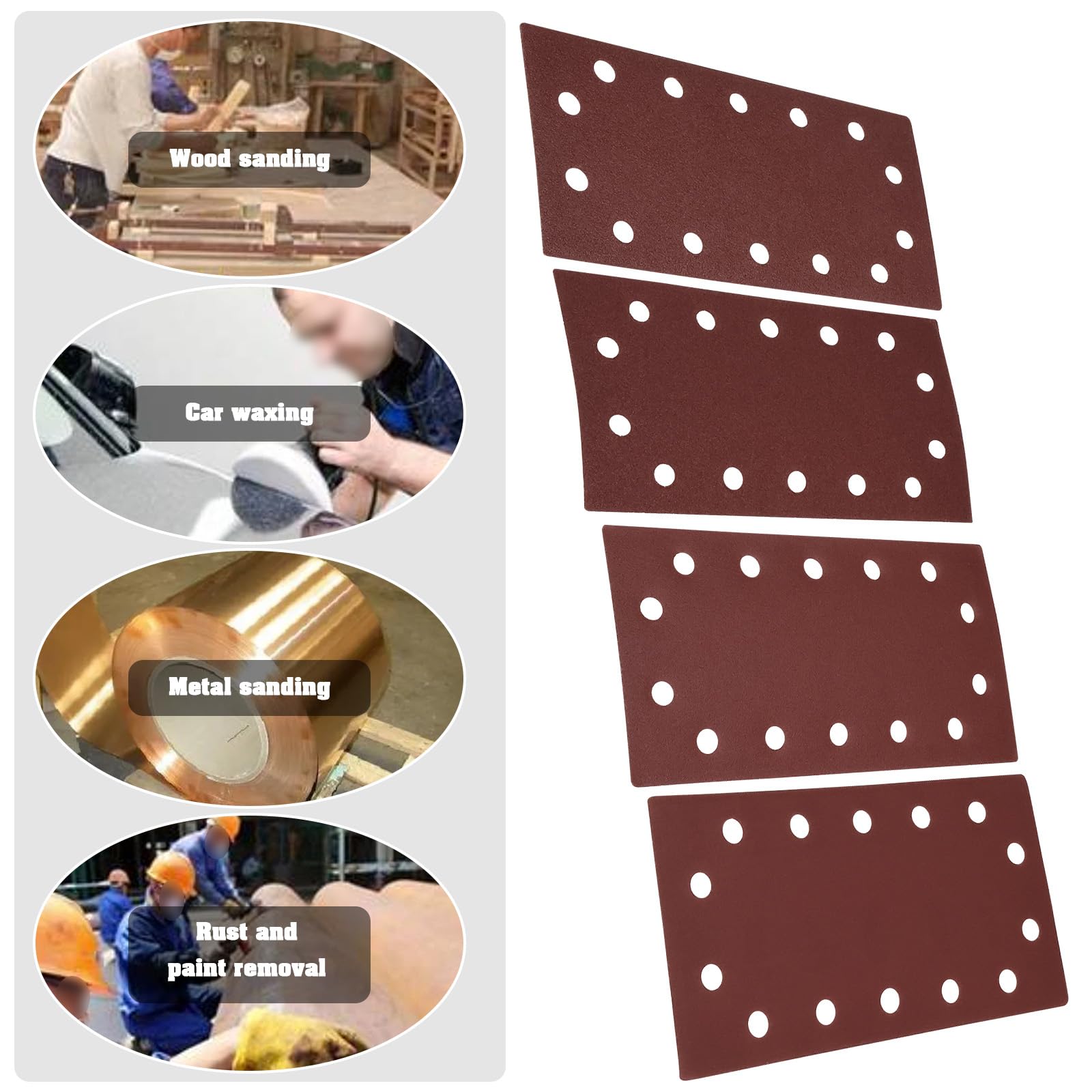 SG Store 40Pcs Sanding Sheets Set 115 x 230 mm Sander Pads Hook and Loop 1/2 Sanding Sheets for Orbital Sanders Mixed Grit 60/80/120/240 - Image 3